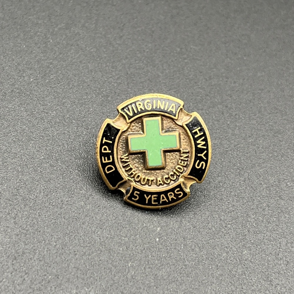 Virginia Department Of Highways 5 Years Accident Free Lapel Hat Pin